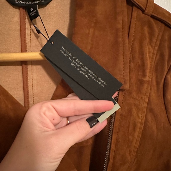 NWT ✨ Genuine Suede Banana Republic Moto Jacket - Small - Picture 4 of 9